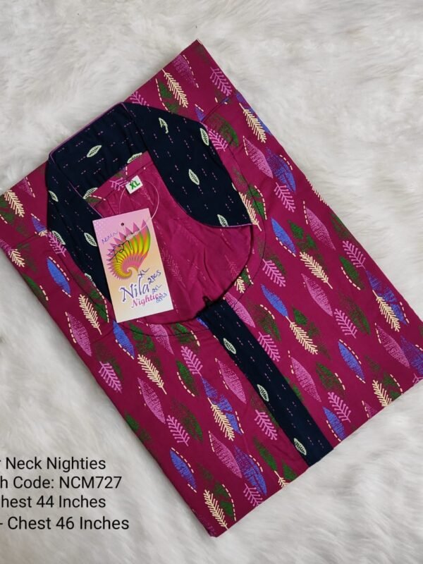 Collar Neck Nighties - NCM727 - Nila Nighties
