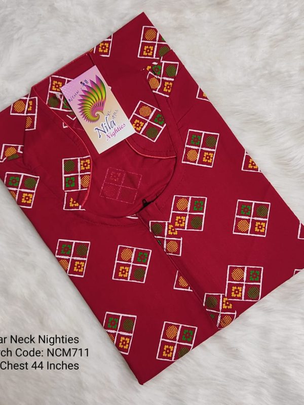 Collar Neck Nighties - NCM711 - Nila Nighties - XL Size