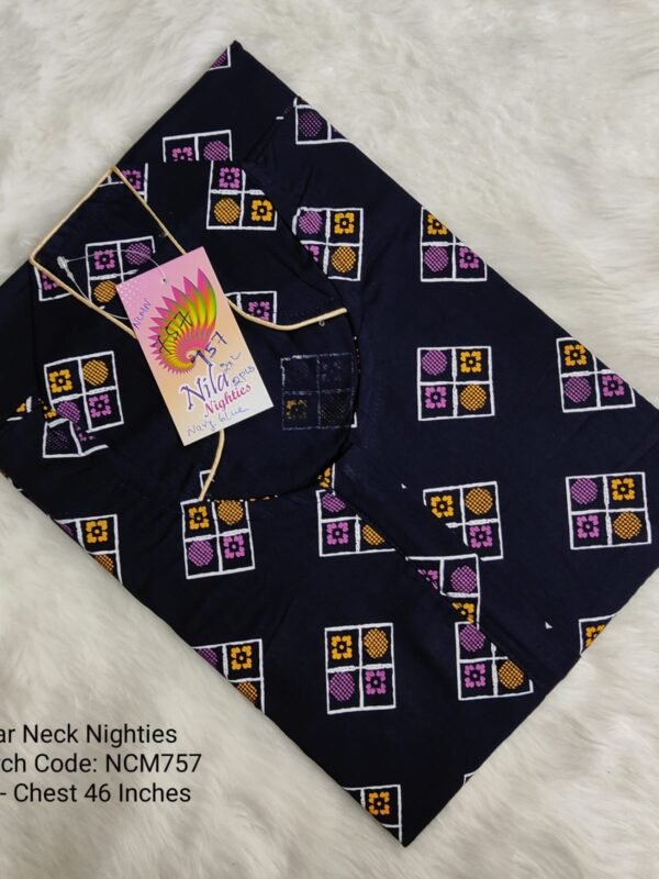 Collar Neck Nighties - NCM757 - Nila Nighties - 2XL Size