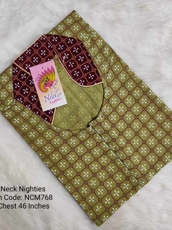 Collar Neck Nighties - NCM768 - Nila Nighties - 2XL Size