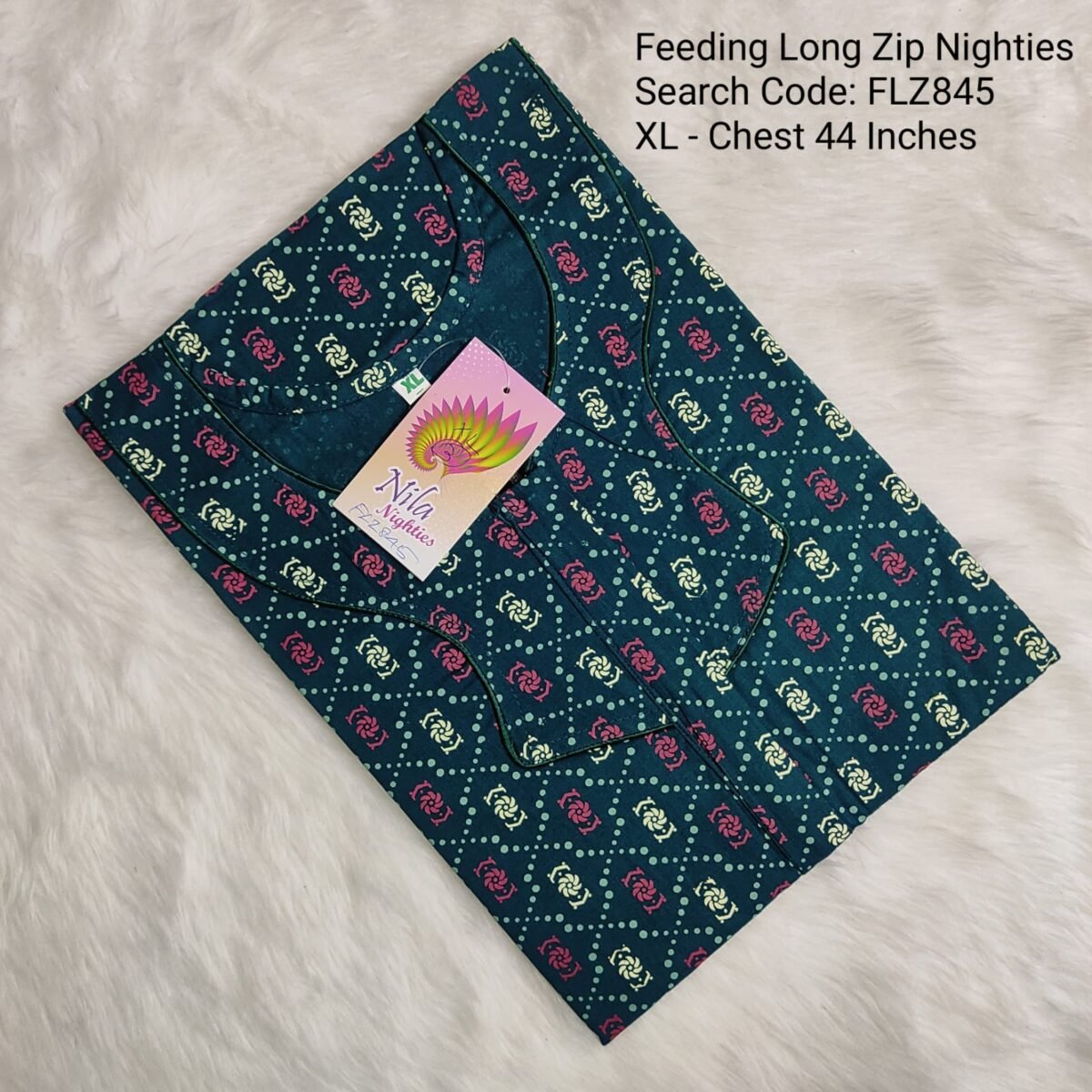 WhatsApp Image 2024-09-06 at 6.24.42 PM(2) Feeding Long Zip Nighties - FLZ845- Nila Nighties