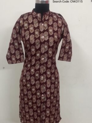 Collar Neck With Center Slit Kurtis - CNK3115