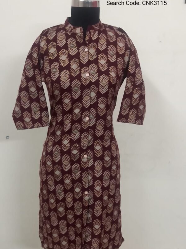 Collar Neck With Center Slit Kurtis - CNK3115