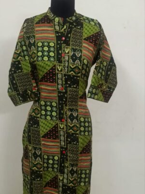 Collar Neck With Center Slit Kurtis - CNK3114
