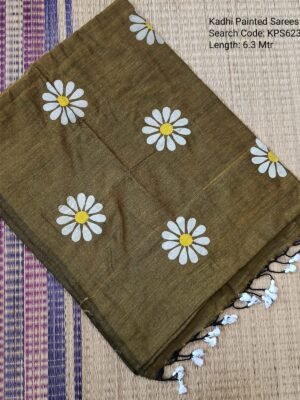 Khadhi Cotton Hand Painted Sarees - KPS623