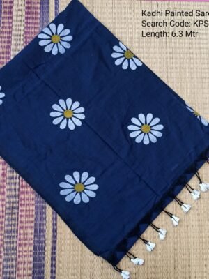 Khadhi Cotton Hand Painted Sarees - KPS622
