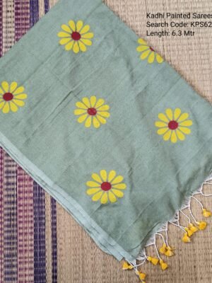 Khadhi Cotton Hand Painted Sarees - KPS620
