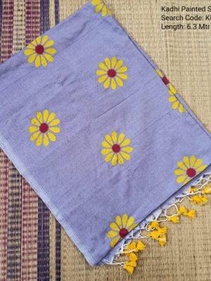 Khadhi Cotton Hand Painted Sarees - KPS619