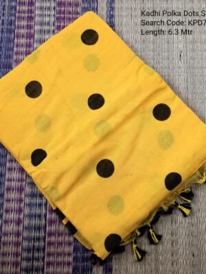 Premium Khadhi Cotton Sarees Polka Dots - KPD702