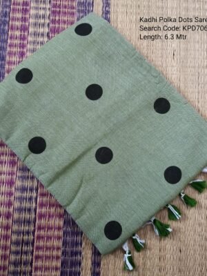Premium Khadhi Cotton Sarees Polka Dots - KPD706