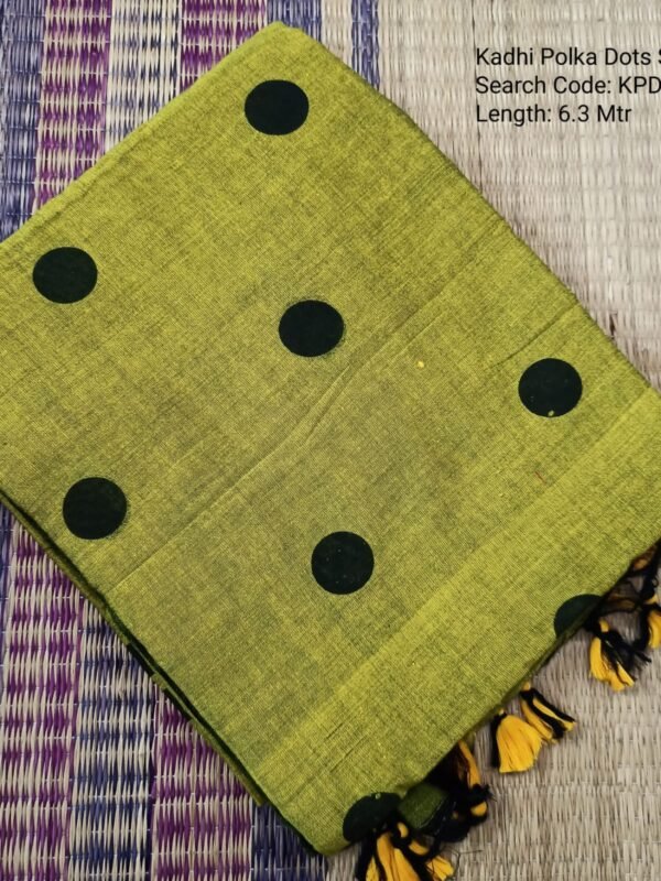 Premium Khadhi Cotton Sarees Polka Dots - KPD707