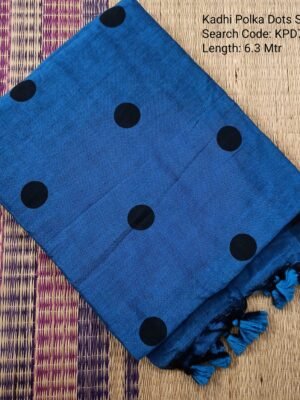 Premium Khadhi Cotton Sarees Polka Dots - KPD704