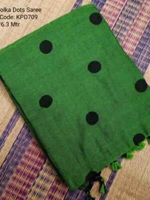 Premium Khadhi Cotton Sarees Polka Dots - KPD709