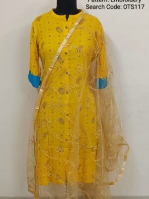 Online Trending Net Shawl - Net Embroidery - OTS117
