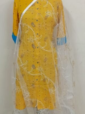 Online Trending Net Shawl - Net Embroidery - OTS115