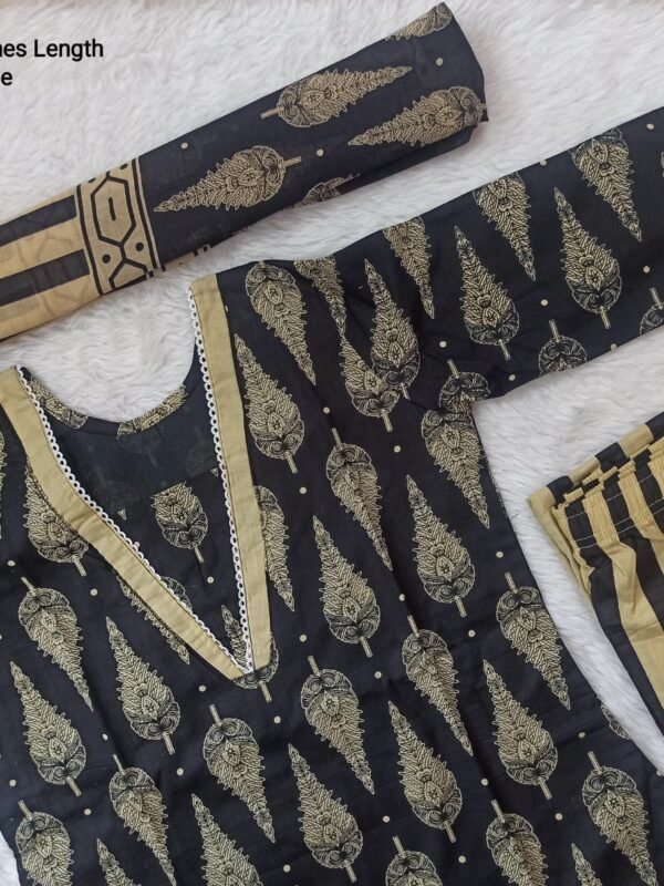 Jaipur Cotton - Full Set (Top, Bottom and Dupatta) - With Lining - JCFS102
