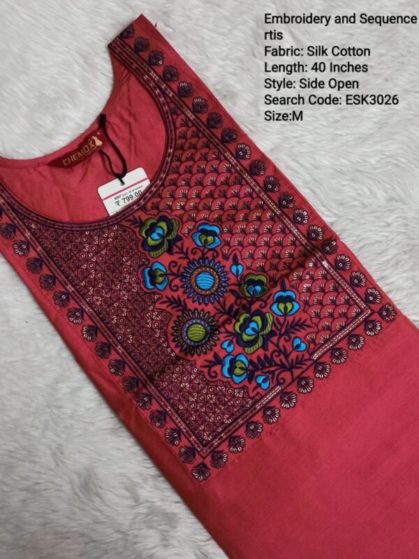 Embroidery and Sequence work Kurtis - ESK3026