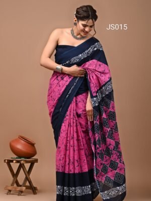 Jaipur Cotton Hand Block Print Sarees - JS015