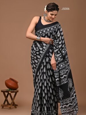 Jaipur Cotton Hand Block Print Sarees - JS006