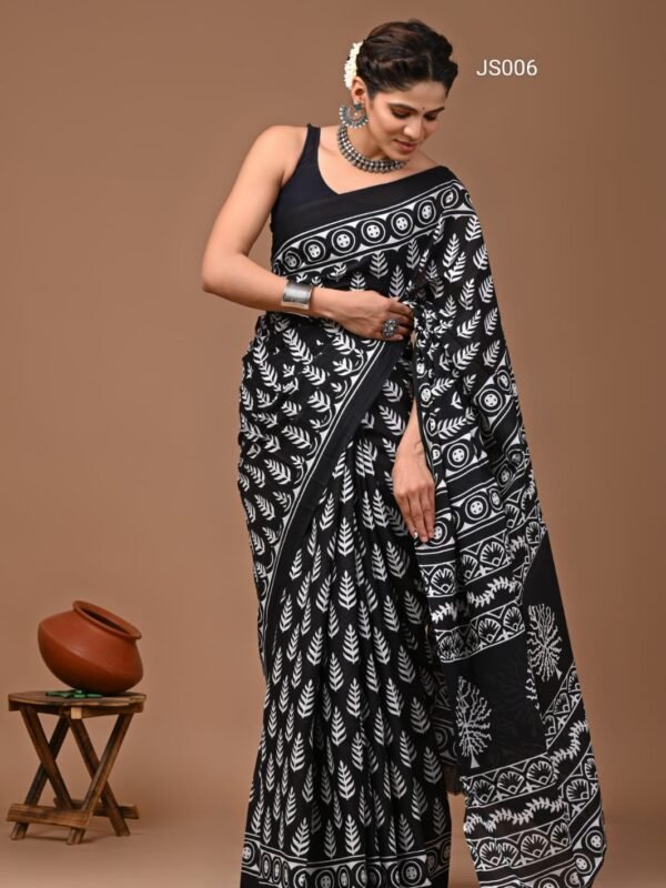 Jaipur Cotton Hand Block Print Sarees - BS001