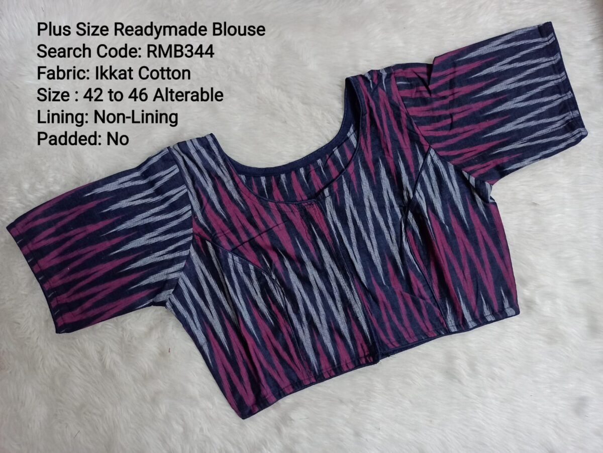 WhatsApp Image 2024-11-18 at 7.30.45 PM(1) Ready to Wear Blouse - Ikkat Cotton Blouse - RMB344