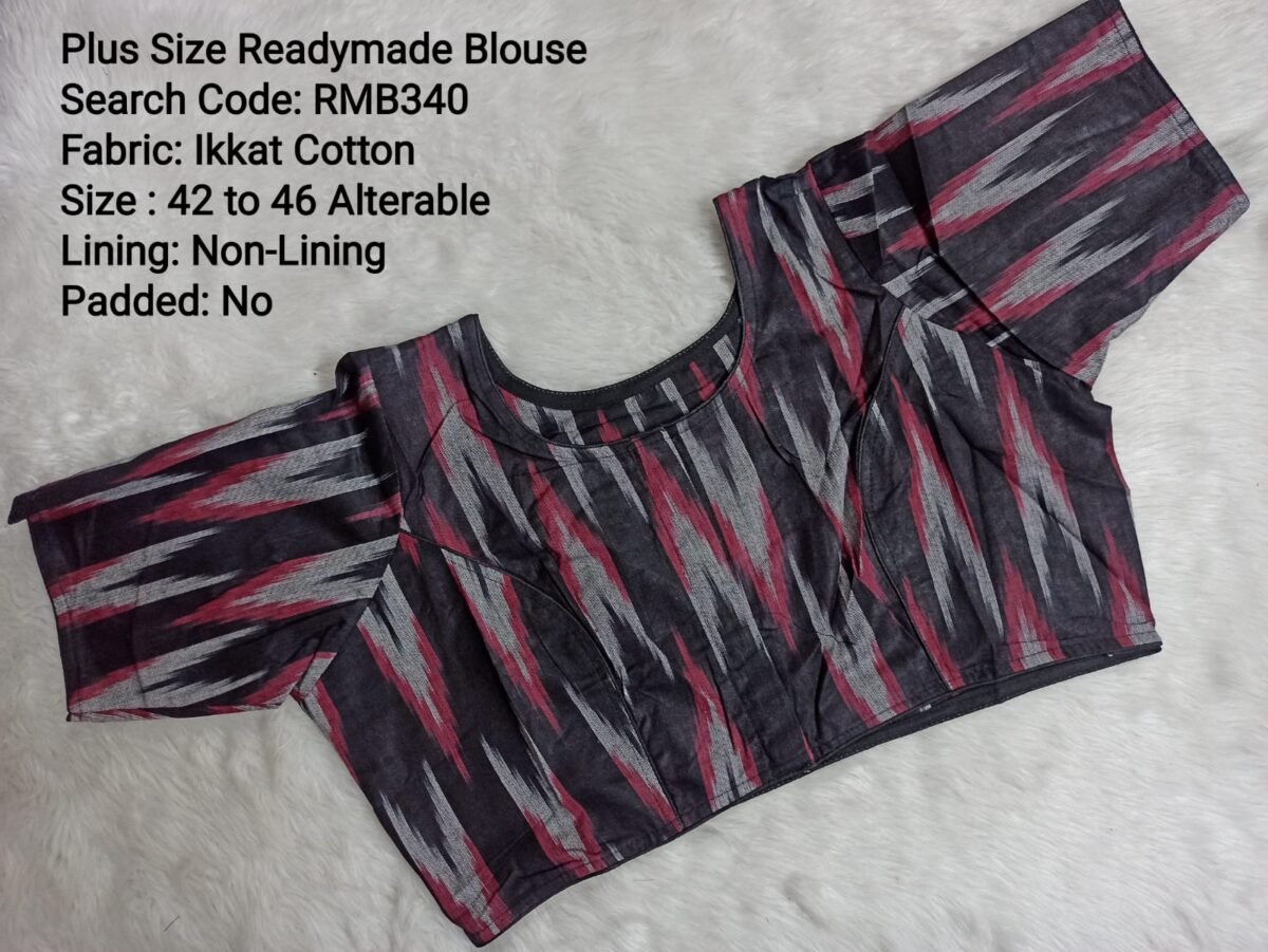 WhatsApp Image 2024-11-18 at 7.30.48 PM Ready to Wear Blouse - Ikkat Cotton Blouse - RMB340
