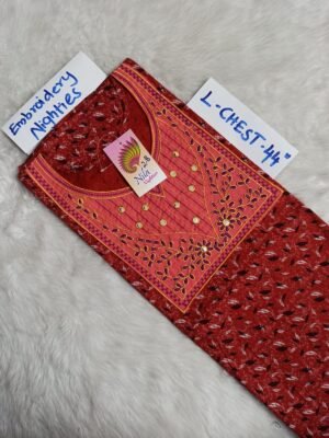 EN28- L Size - Embroidery and Mirror Work Nighties -