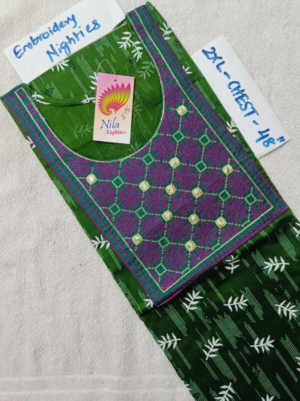 Embroidery and Mirror Work Nighties - EN215 - 2XL Size