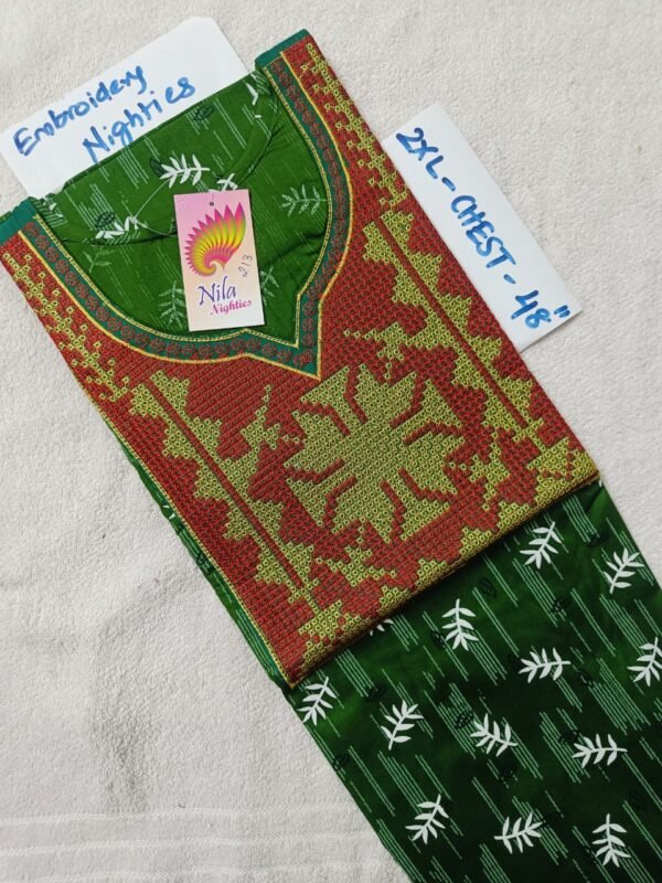 Embroidery and Mirror Work Nighties - EN213 - 2XL Size