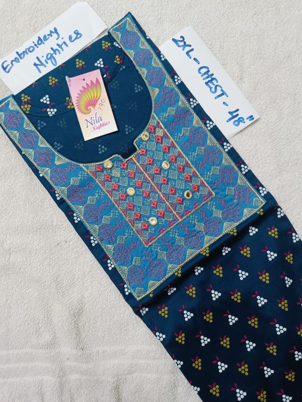 EN190 - 2XL Size - Embroidery and Mirror Work Nighties -