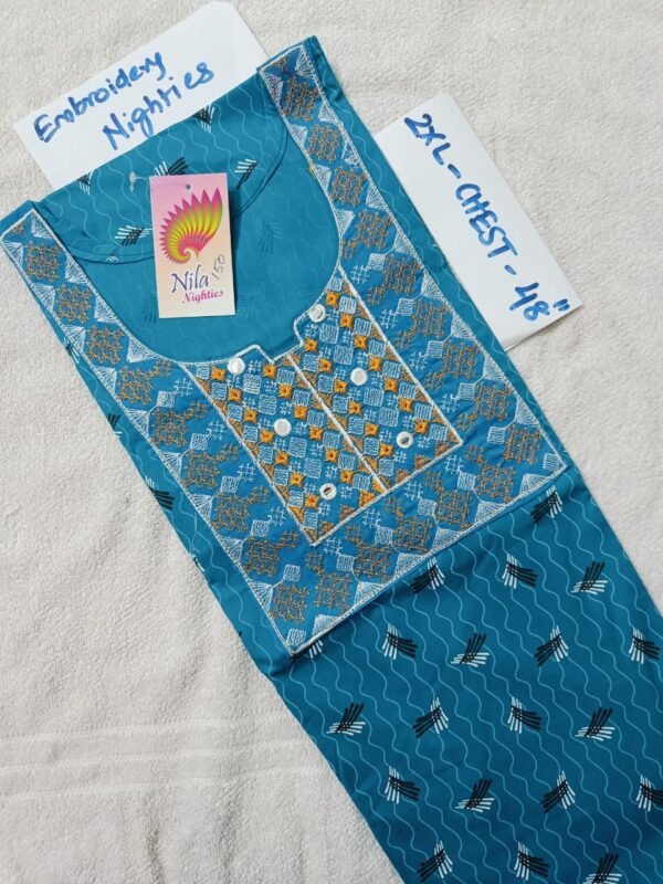 Embroidery and Mirror Work Nighties - EN150 - 2XL Size