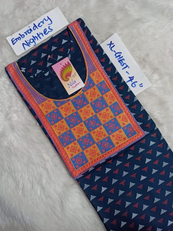 Embroidery and Mirror Work Nighties - EN125 - XL Size