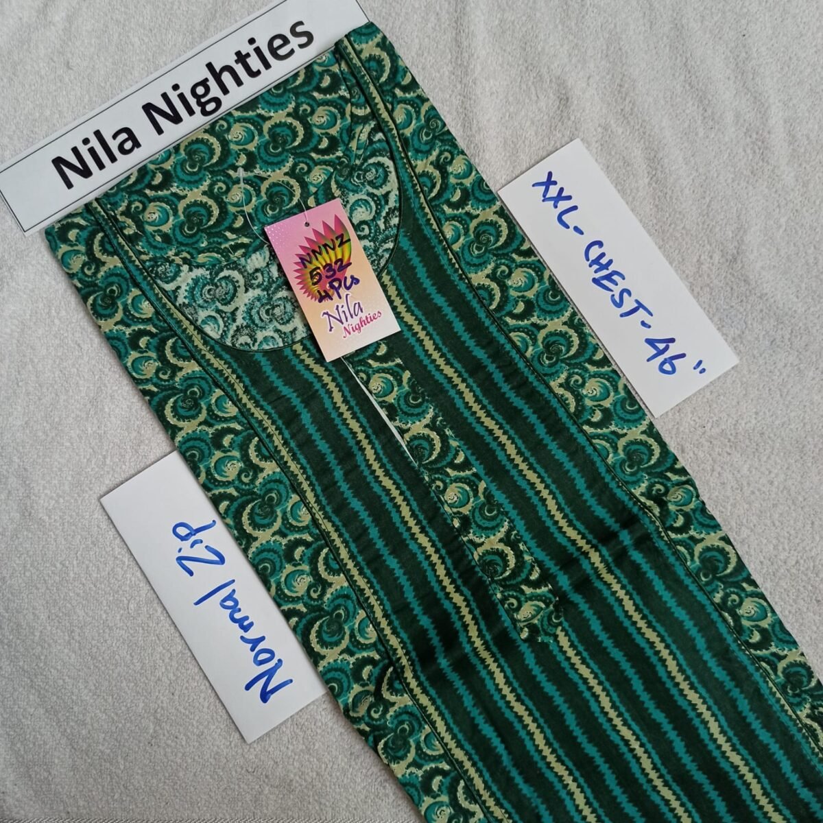 Nila Nighties - Normal Zip Model - NZP532 -XXL Size