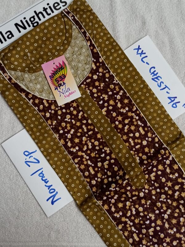 Nila Nighties - Normal Zip Model - NZP533 -XXL Size