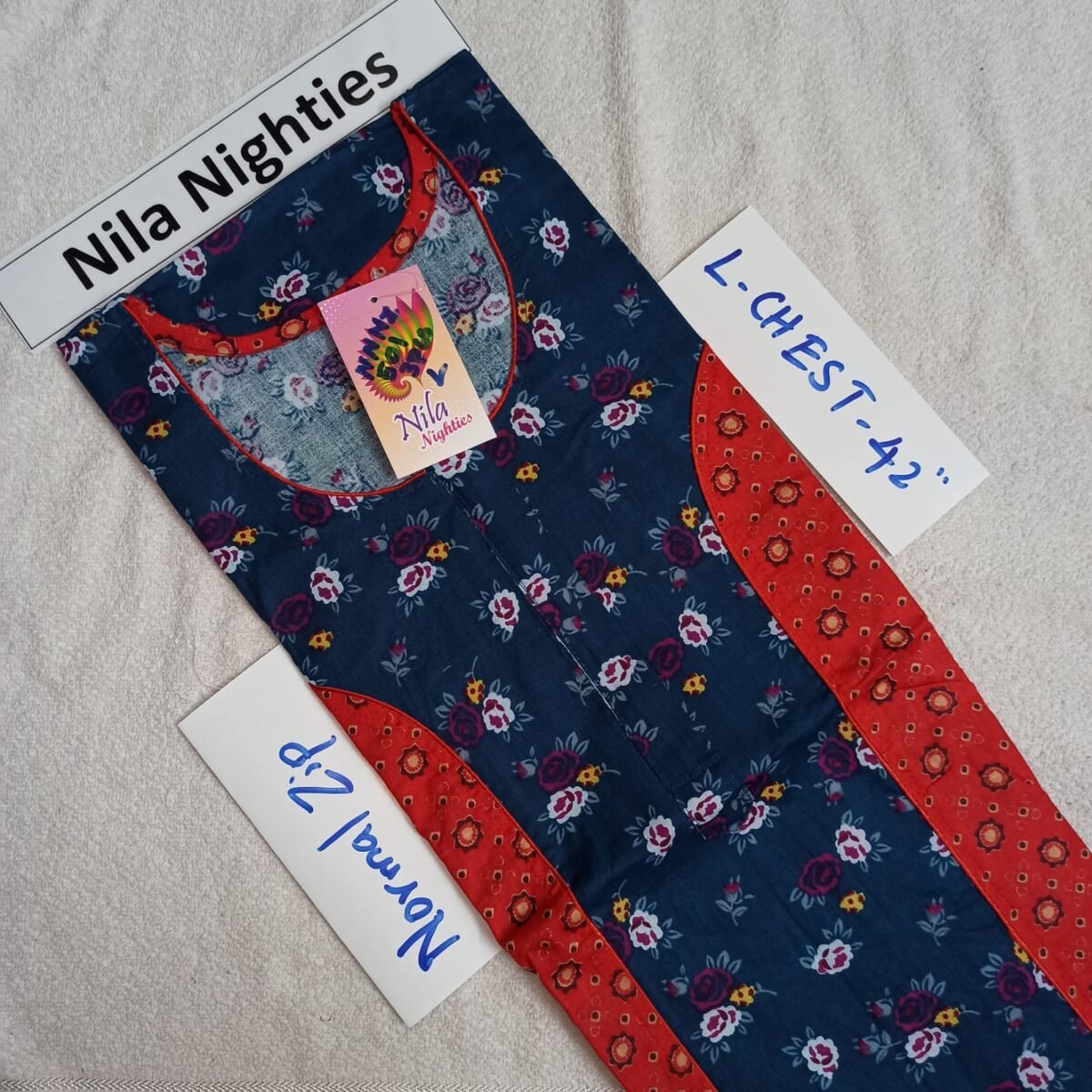 Nila Nighties - Normal Zip Model - NZP501 - L Size