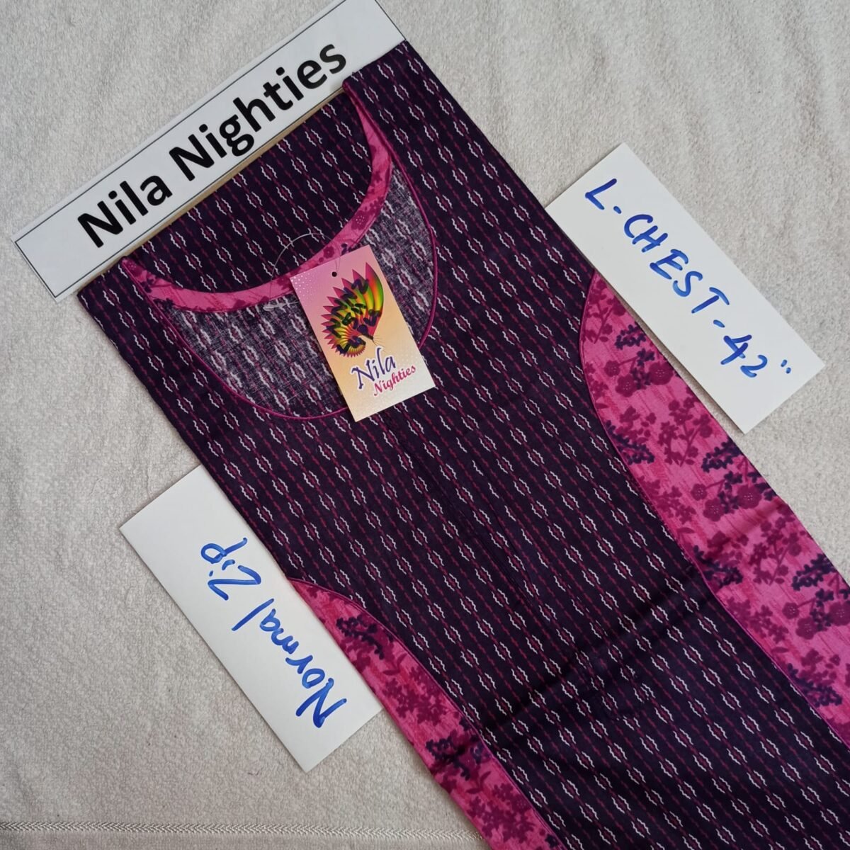 WhatsApp Image 2025-01-01 at 11.33.16 AM Nila Nighties - Normal Zip Model - NZP511 - L Size