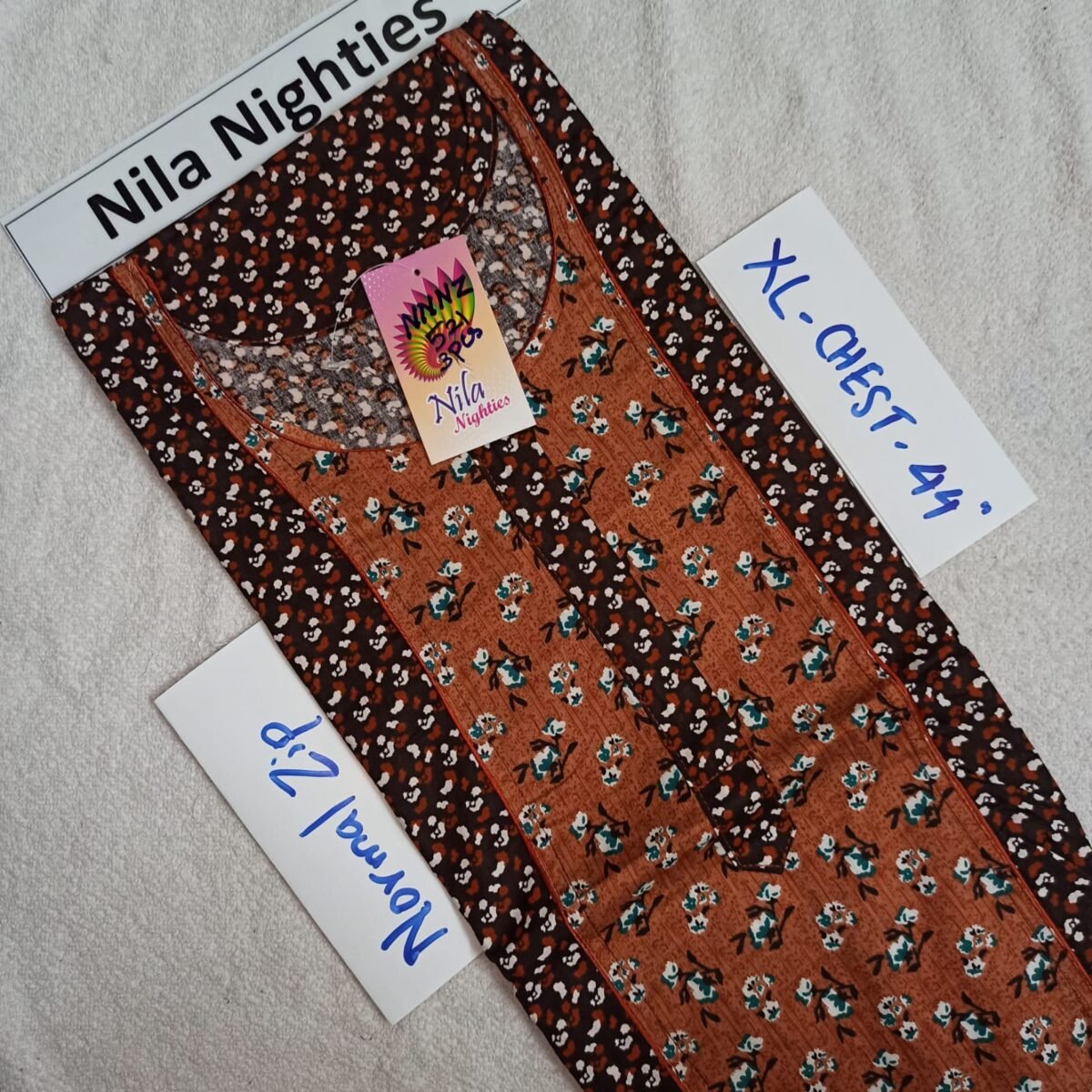 WhatsApp Image 2025-01-01 at 12.44.21 PM Nila Nighties - Normal Zip Model - NZP521 -XL Size