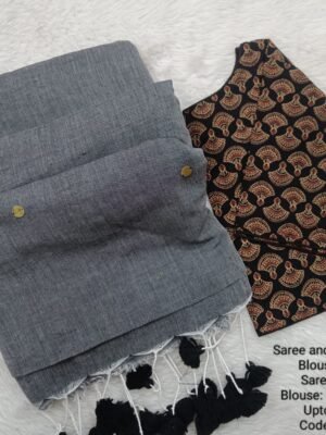 Premium Khadhi Cotton Sarees with Readymade Blouse -  PPP020