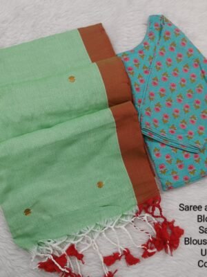 Premium Khadhi Cotton Sarees with Readymade Blouse -  PPP021
