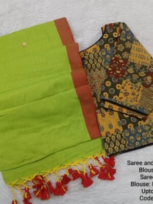 Premium Khadhi Cotton Sarees with Readymade Blouse -  PPP019
