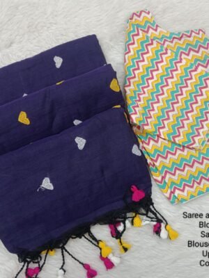 Premium Khadhi Cotton Sarees with Readymade Blouse -  PPP014