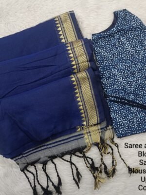 Premium Khadhi Cotton Sarees with Readymade Blouse -  PPP011