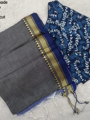 Premium Khadhi Cotton Sarees with Readymade Blouse -  PPP009