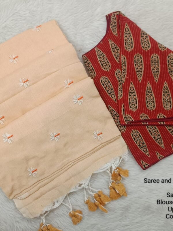 Premium Khadhi Cotton Sarees with Readymade Blouse - PPP003