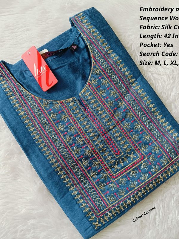 Embroidery and Sequence work Kurtis - With Pocket - ESK3050