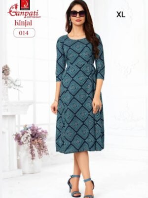 XL Size - Ganapathi Cotton Semi Umbrella Kurtis - 014