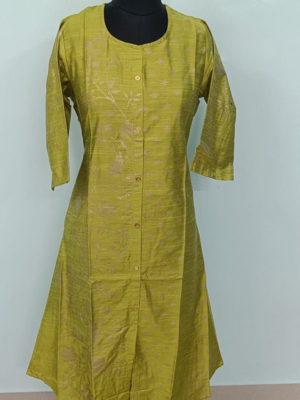Elegant Silk Aline Kurtis: Half n Half Model - A561K