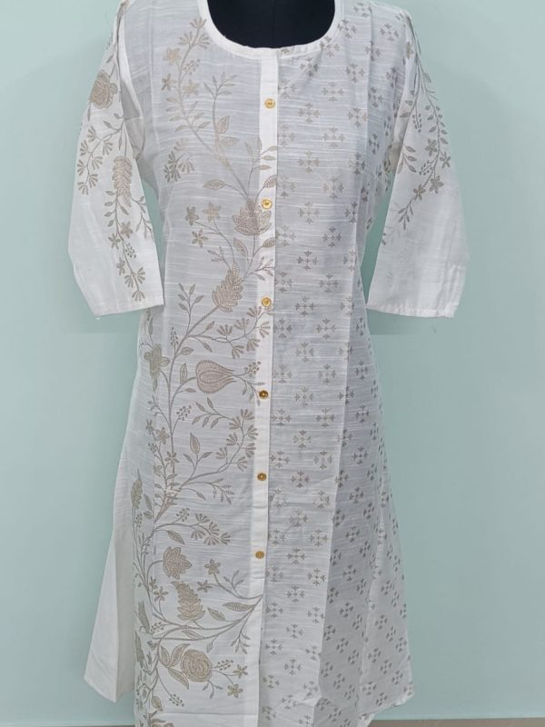 Elegant Silk Aline Kurtis: Half n Half Model - A563K