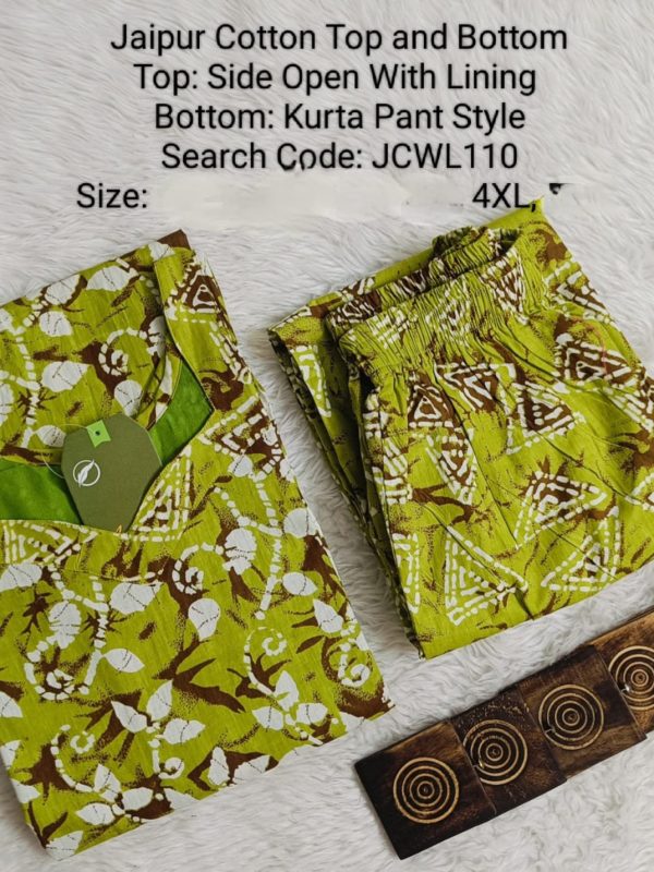 Jaipur Cotton Top and Bottom with Lining - JCWL110