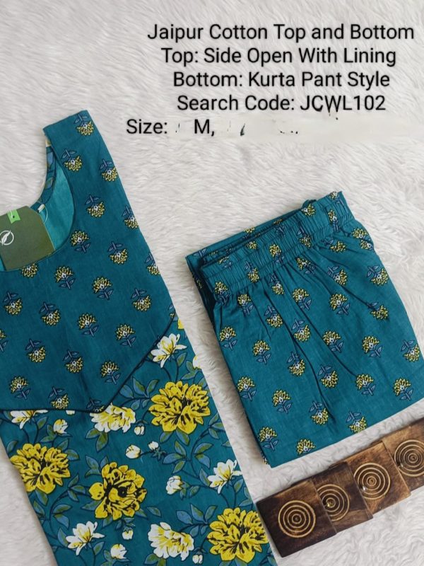 Jaipur Cotton Top and Bottom with Lining - JCWL102